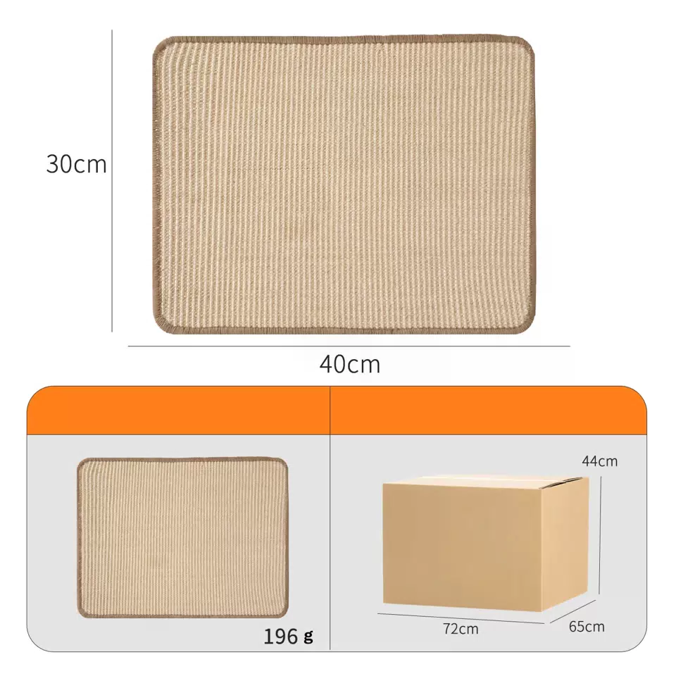 Sisal Cat Scratcher Board for Wall or Floor Use Small size 30*40cm / Sisal cat scratching board wall sticker