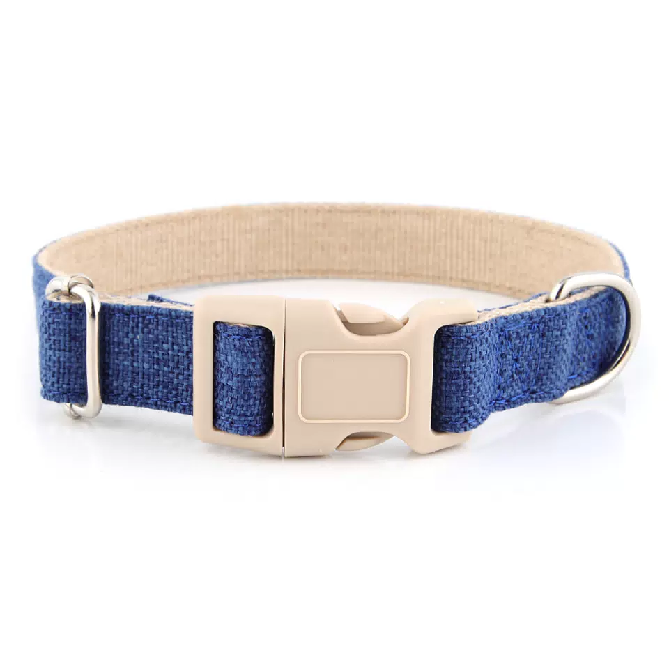 Breathable Hemp Dog Collar Deep Blue / XS
