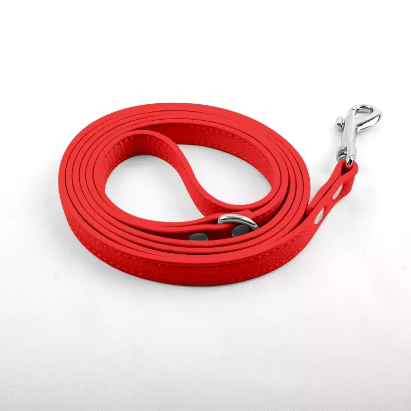 Personalized PU Dog Collar and Leash Set Red / 1.5m(4.92ft)