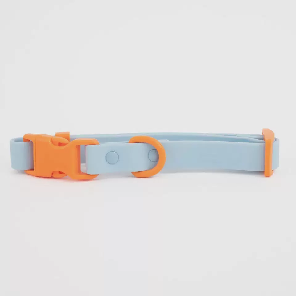 Adjustable PVC Dog Collar and Leash Set Mix Light Blue / S