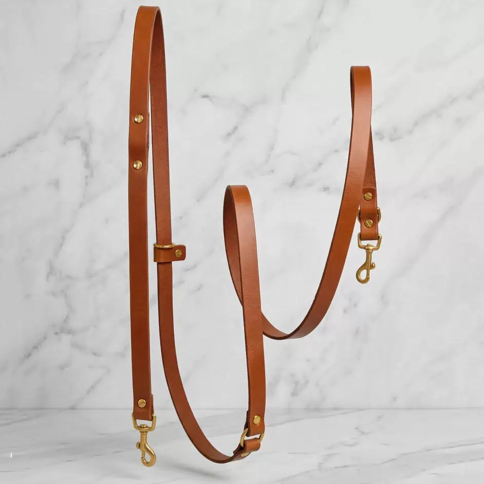 Luxury Hands Free Leather Dog Leash Crossbody Full Color Microfiber Leather Hands-free Pet Leash Correa Para Perros OEM Factory