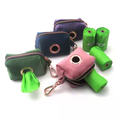 Velvet Dog Waste Bag Dispenser Pouch