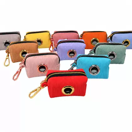 Corduroy Dog Waste Bag Dispenser Pouch