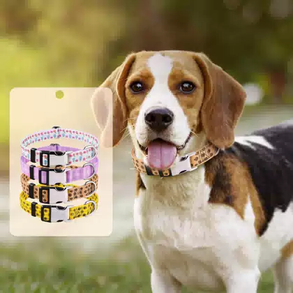 Cartoon Print Woven Polyester Dog Collar