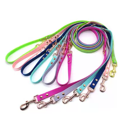 Fashion Custom Heavy Duty Waterproof Soft Rubber PVC Plastic Pet Lead Double End Dog Leash