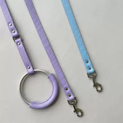 Premium Microfiber Hands Free Leather Dog Leash with Anti Rust Aluminum Ring Handle