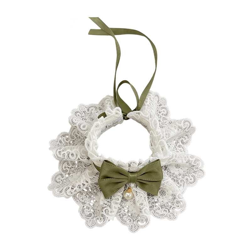 French Vintage Lace Pearl Pet Bib
