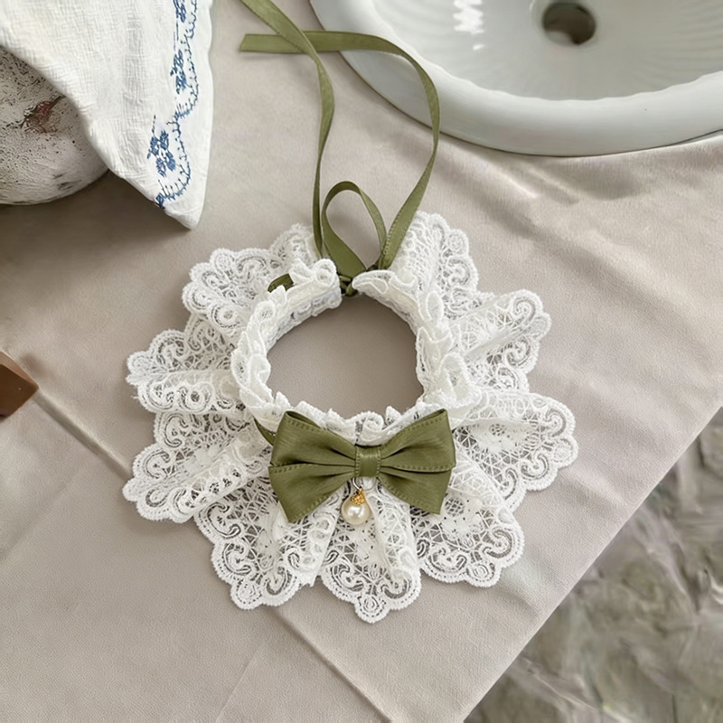 French Vintage Lace Pearl Pet Bib