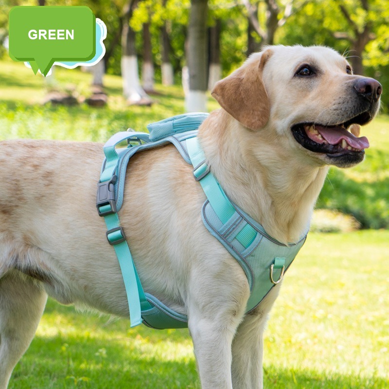Wide Reflective Tactical Dog Harness & Leash Set