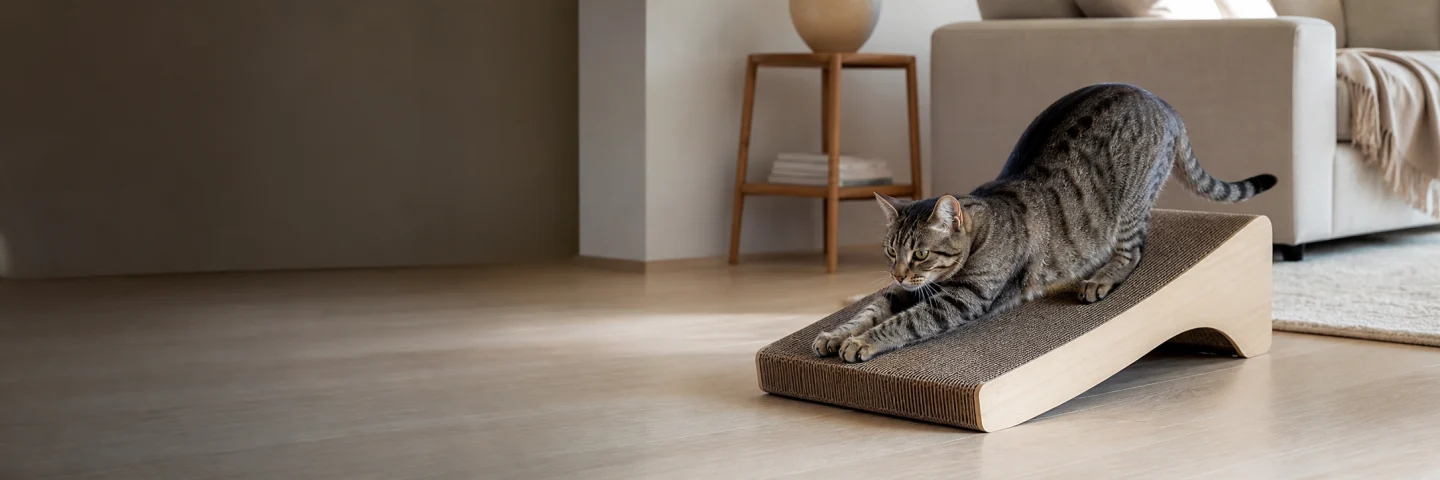Indoor cat furniture for scratching and stretching